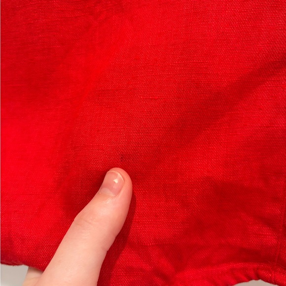 Vintage Chico's Design 100% Turkish Linen Red Button-Up Blouse Size 3 (XL) FLAW - Picture 4 of 16